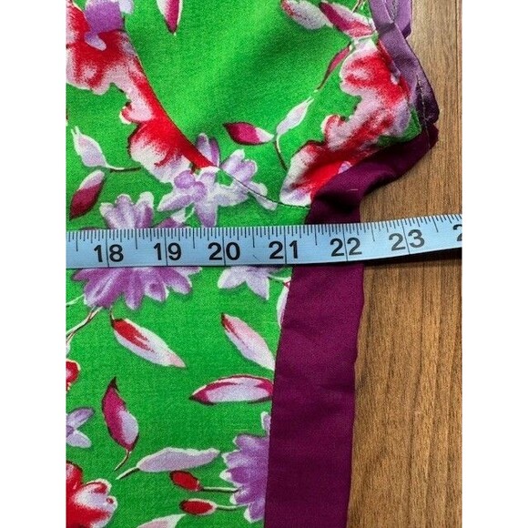 Vintage‎ Custom Mrs Roper Purple Red Floral Lounge Mu Mu Midi House Dress MED - Picture 7 of 14